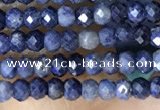 CRB3113 15.5 inches 2*3mm faceted rondelle tiny sapphire beads