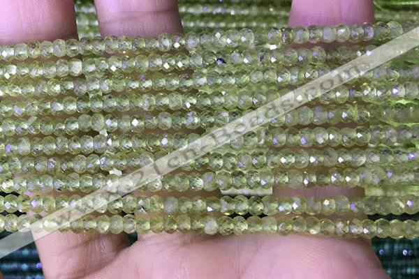 CRB3115 15.5 inches 2*3mm faceted rondelle tiny peridot beads