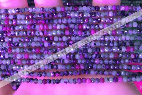 CRB3120 15.5 inches 2*3mm faceted rondelle tiny ruby zoisite beads