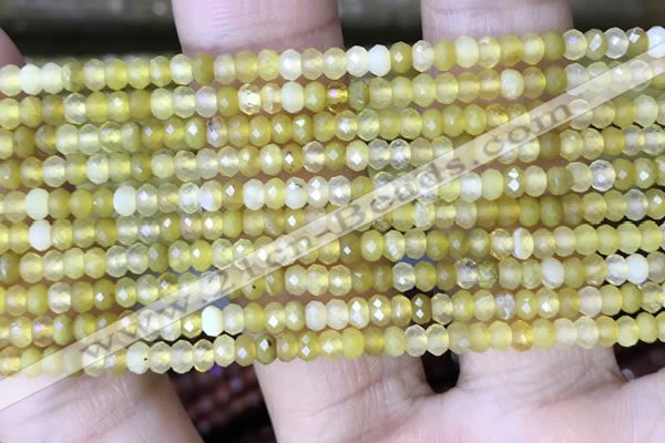 CRB3124 15.5 inches 2*3mm faceted rondelle tiny yellow opal beads