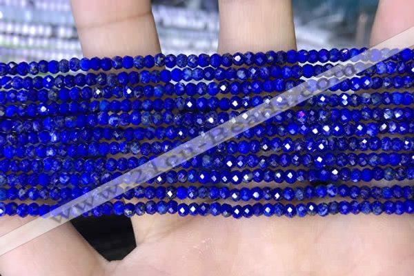 CRB3130 15.5 inches 2*3mm faceted rondelle tiny lapis lazuli beads