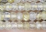 CRB3148 2.5*4mm faceted rondelle tiny golden rutilated quartz beads