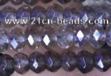 CRB3152 15.5 inches 2.5*4mm faceted rondelle tiny smoky quartz beads