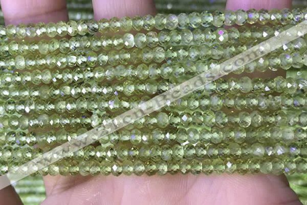 CRB3156 15.5 inches 2.5*4mm faceted rondelle tiny peridot beads