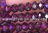 CRB3158 15.5 inches 2.5*4mm faceted rondelle tiny red garnet beads