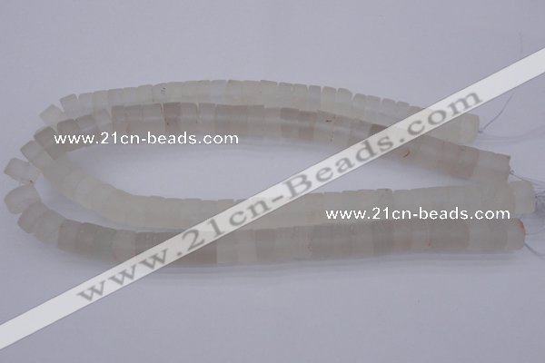 CRB316 15.5 inches 8*12mm tyre white crystal gemstone beads