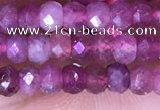 CRB3160 15.5 inches 2.5*4mm faceted rondelle tiny pink tourmaline beads