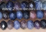 CRB3161 15.5 inches 2.5*4mm faceted rondelle tiny ruby & sapphire beads