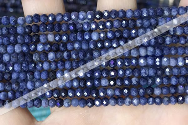 CRB3162 15.5 inches 2.5*4mm faceted rondelle tiny sapphire beads