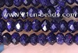 CRB3164 15.5 inches 2.5*4mm faceted rondelle tiny blue goldstone beads