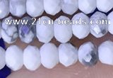 CRB3165 15.5 inches 2.5*4mm faceted rondelle tiny white howlite beads