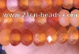 CRB3170 15.5 inches 2.5*4mm faceted rondelle tiny red agate beads