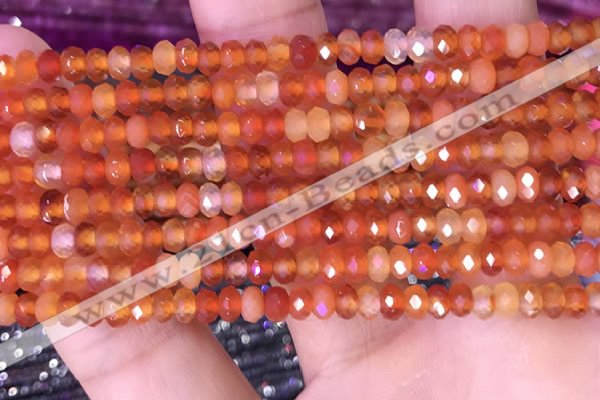 CRB3170 15.5 inches 2.5*4mm faceted rondelle tiny red agate beads