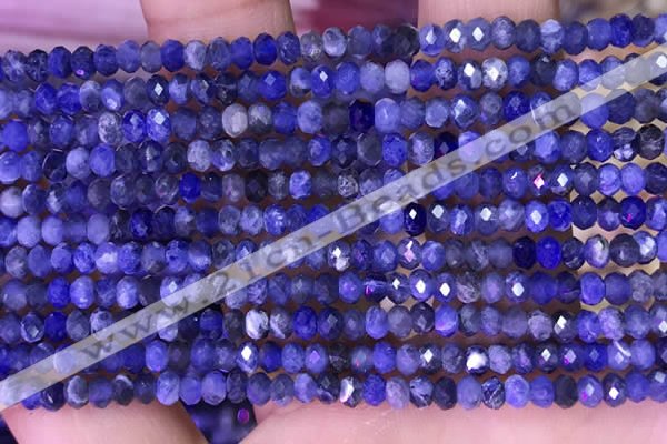 CRB3176 15.5 inches 2.5*4mm faceted rondelle tiny sodalite beads