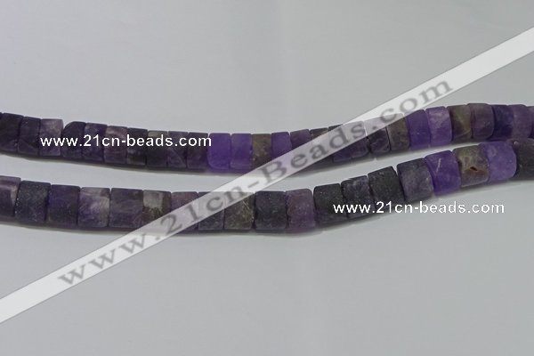 CRB318 15.5 inches 8*12mm tyre matte amethyst gemstone beads