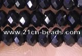 CRB3180 15.5 inches 2.5*4mm faceted rondelle tiny black spinel beads