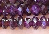 CRB3190 15.5 inches 4*6mm faceted rondelle tiny red garnet beads