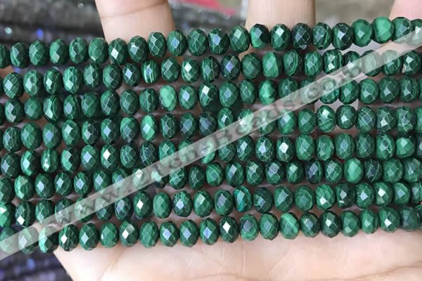 CRB3193 15.5 inches 4*6mm faceted rondelle tiny malachite beads