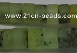 CRB320 15.5 inches 8*12mm tyre matte green rutilated quartz beads