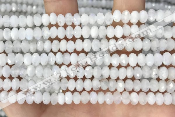 CRB3210 15.5 inches 3.5*6mm faceted rondelle white moonstone beads