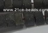 CRB323 15.5 inches 8*12mm tyre matte smoky quartz gemstone beads