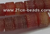 CRB325 15.5 inches 8*12mm tyre matte red agate gemstone beads