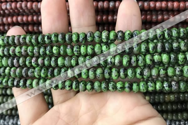 CRB4042 15.5 inches 4*6mm rondelle imitation ruby zoisite beads