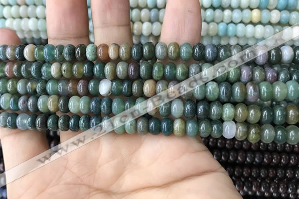 CRB4043 15.5 inches 4*6mm rondelle Indian Agate beads wholesale