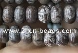 CRB4045 15.5 inches 4*6mm rondelle Chinese snowflake obsidian beads