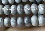 CRB4052 15.5 inches 4*6mm rondelle grey picture jasper beads wholesale