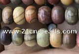 CRB4053 15.5 inches 4*6mm rondelle picasso jasper beads wholesale