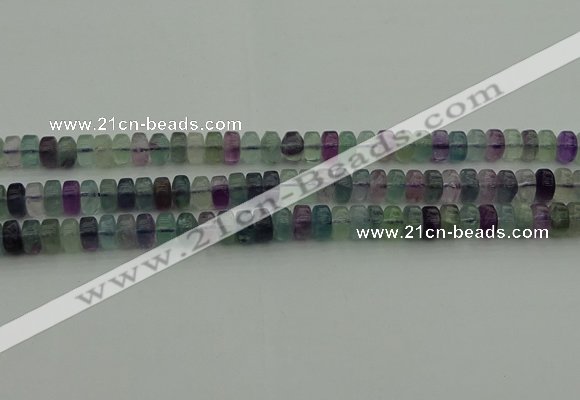 CRB406 15.5 inches 5*8mm rondelle fluorite gemstone beads