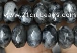 CRB4121 15.5 inches 5*8mm faceted rondelle black labradorite beads