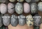 CRB4123 15.5 inches 5*8mm faceted rondelle artistic jasper beads