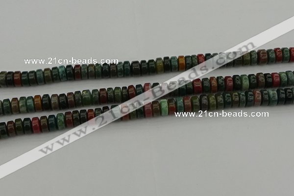 CRB415 15.5 inches 5*8mm rondelle Indian agate beads wholesale