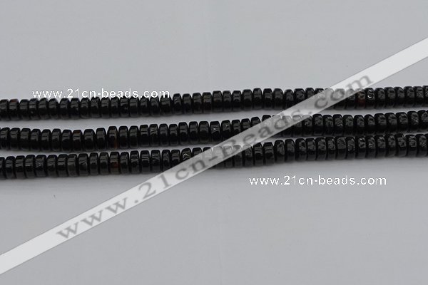 CRB418 15.5 inches 5*8mm rondelle black agate beads wholesale