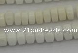 CRB423 15.5 inches 5*8mm rondelle white porcelain beads wholesale