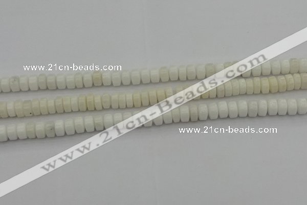 CRB423 15.5 inches 5*8mm rondelle white porcelain beads wholesale