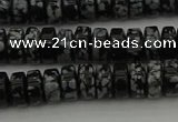 CRB431 15.5 inches 5*8mm rondelle snowflake obsidian beads