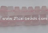 CRB451 15.5 inche 6*10mm tyre matte rose quartz gemstone beads