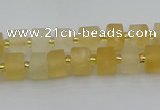 CRB453 15.5 inche 5*8mm tyre matte citrine gemstone beads