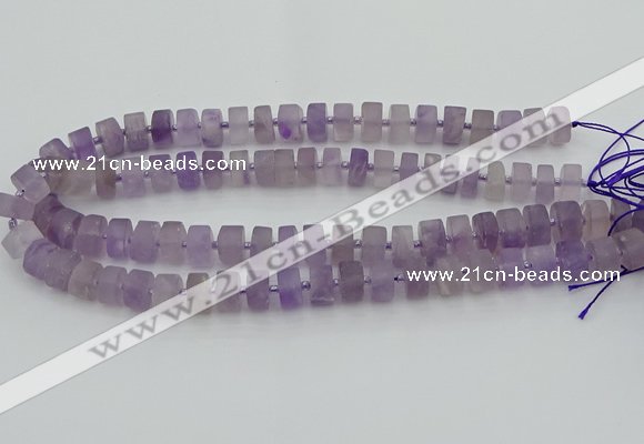 CRB456 15.5 inche 5*8mm tyre matte amethyst gemstone beads