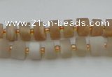 CRB462 15.5 inche 5*8mm tyre matte moonstone gemstone beads