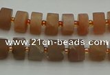 CRB463 15.5 inche 6*10mm tyre matte moonstone gemstone beads