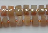 CRB464 15.5 inche 8*12mm tyre matte moonstone gemstone beads