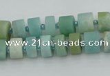 CRB469 15.5 inche 6*10mm tyre matte amazonite gemstone beads