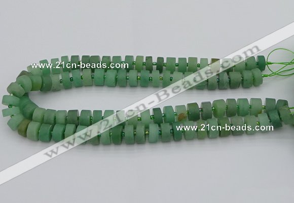 CRB474 15.5 inches 7*12mm tyre green aventurine beads wholesale