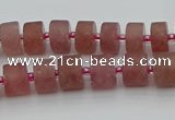 CRB478 15.5 inches 6*10mm tyre strawberry quartz beads wholesale