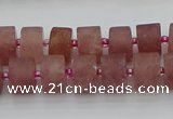 CRB479 15.5 inches 7*12mm tyre strawberry quartz beads wholesale