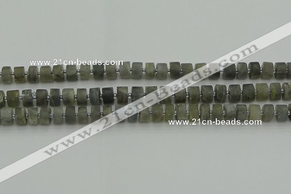 CRB483 15.5 inches 6*10mm tyre labradorite gemstone beads